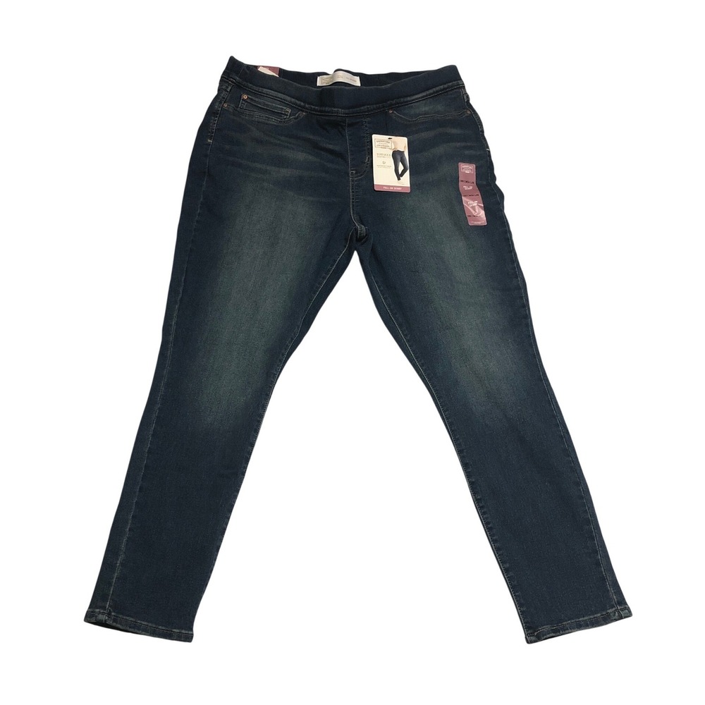 Signature Levi Strauss Gold Totally Shaping Pull On Skinny Jeans 18S W34 L26 NEW